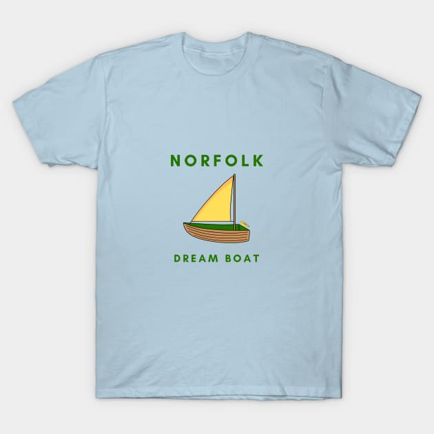 Norfolk Dream Boat T-Shirt by MyriadNorfolk